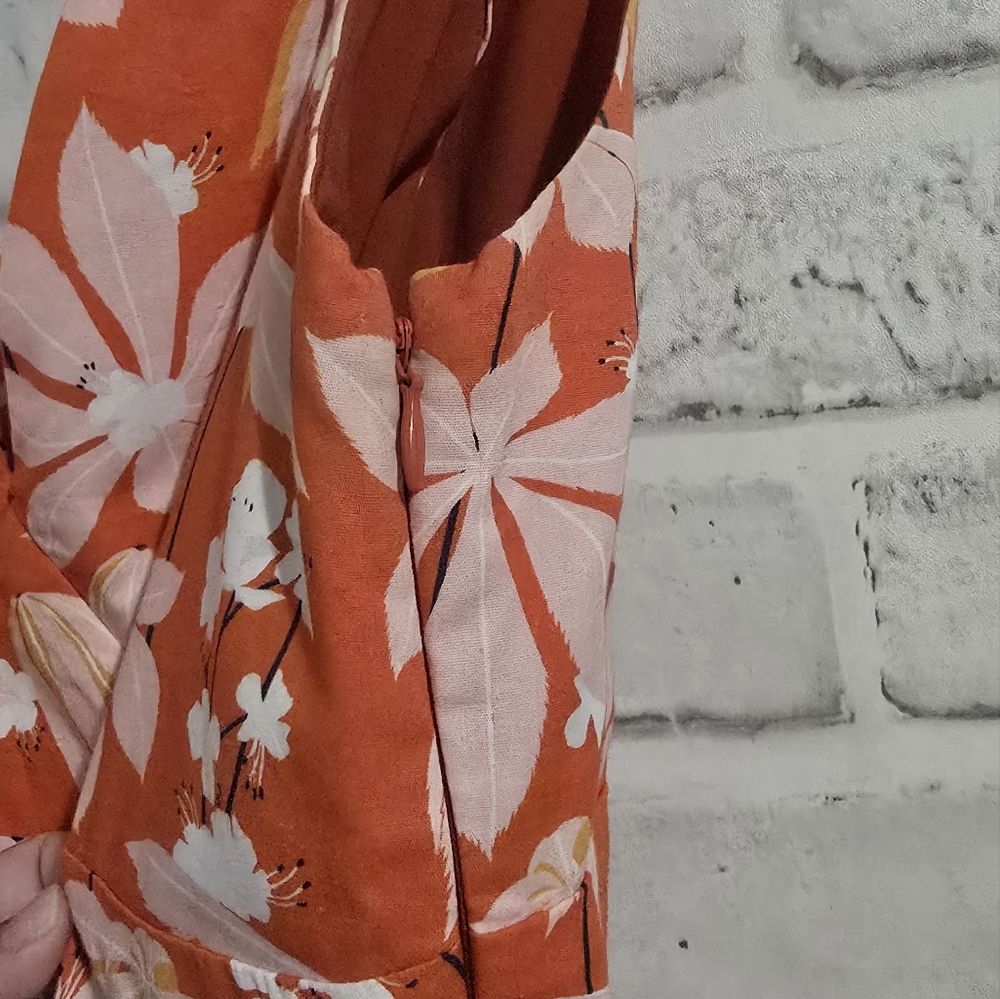 EUC Sachin & Babi X Dillards Dany Floral Tiered Midi Dress Orange Floral Size 6 - Picture 6 of 8